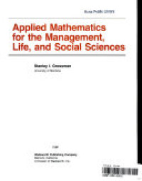 Applied mathematics for the management, life, and social sciences