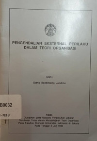 Pengendalian Eksternal Perilaku dalam Teori Organisasi