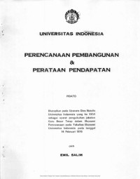 Perencanaan Pembangunan dan Perataan Pendapatan