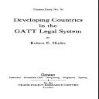 Developing countries in the GATT legal system / by Robert E. Hudec